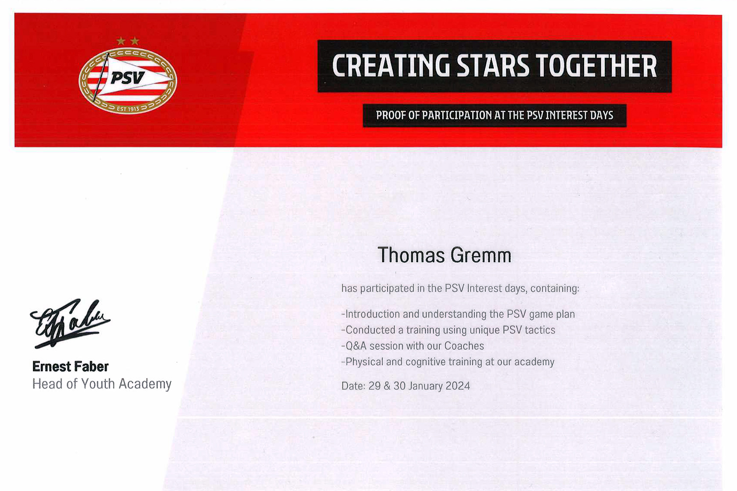 Thomas Gremm and PSV